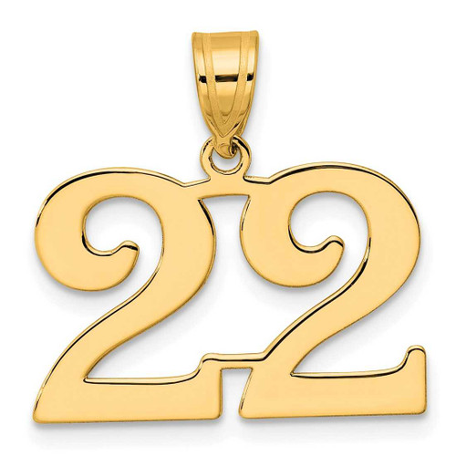 Image of 14K Yellow Gold Polished Number 22 Pendant
