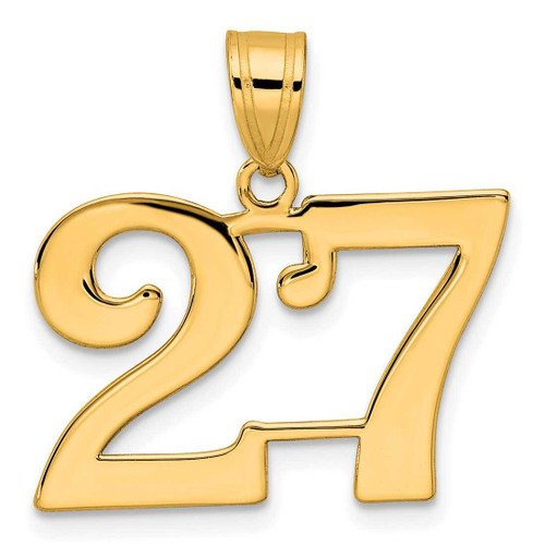 Image of 14K Yellow Gold Polished Number 27 Pendant