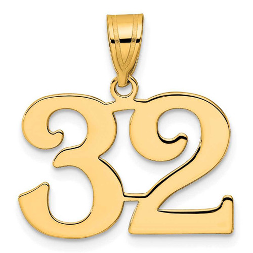 Image of 14K Yellow Gold Polished Number 32 Pendant