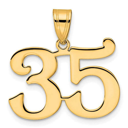 Image of 14K Yellow Gold Polished Number 35 Pendant