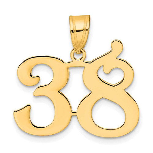 Image of 14K Yellow Gold Polished Number 38 Pendant