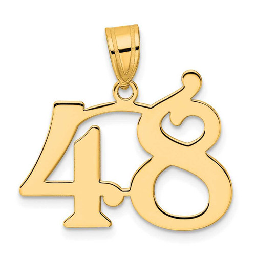 Image of 14K Yellow Gold Polished Number 48 Pendant
