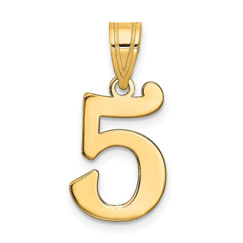 Image of 14K Yellow Gold Polished Number 5 Pendant