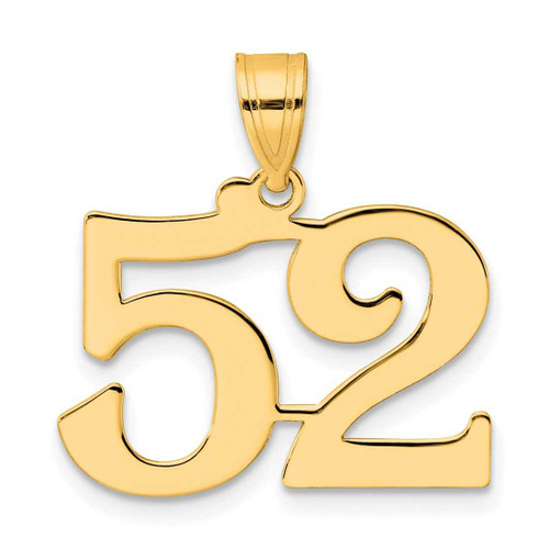 Image of 14K Yellow Gold Polished Number 52 Pendant