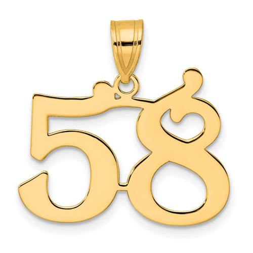 Image of 14K Yellow Gold Polished Number 58 Pendant