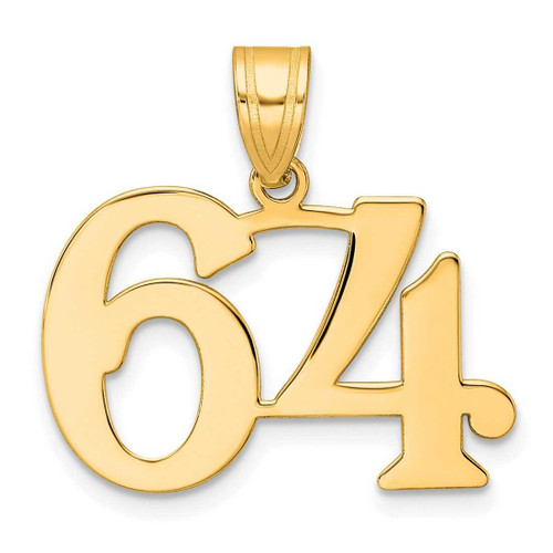 Image of 14K Yellow Gold Polished Number 64 Pendant