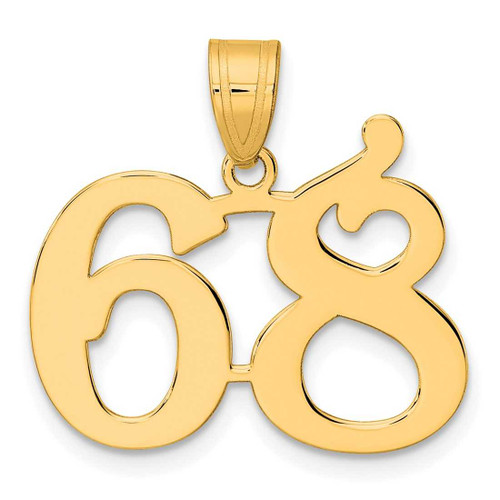 Image of 14K Yellow Gold Polished Number 68 Pendant