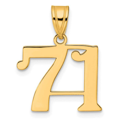 Image of 14K Yellow Gold Polished Number 71 Pendant