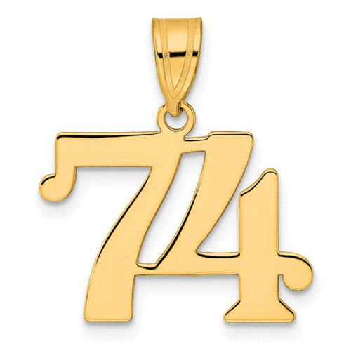 Image of 14K Yellow Gold Polished Number 74 Pendant