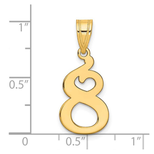 Image of 14K Yellow Gold Polished Number 8 Pendant