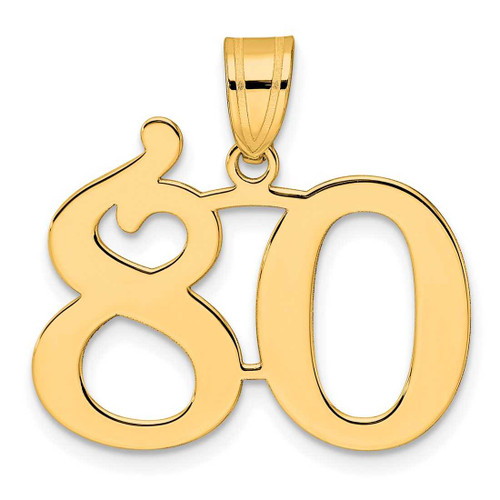 Image of 14K Yellow Gold Polished Number 80 Pendant