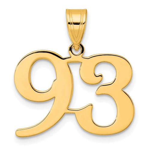 Image of 14K Yellow Gold Polished Number 93 Pendant