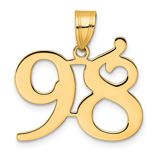 Image of 14K Yellow Gold Polished Number 98 Pendant