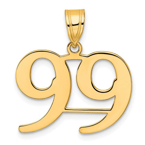 Image of 14K Yellow Gold Polished Number 99 Pendant