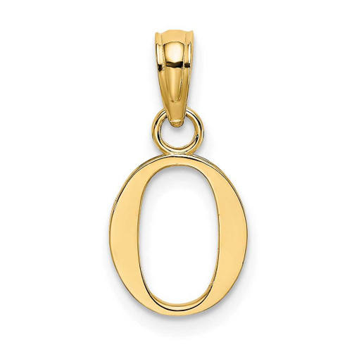 Image of 14K Yellow Gold Polished O Block Initial Pendant