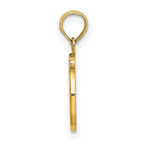 Image of 14K Yellow Gold Polished O Script Initial Pendant