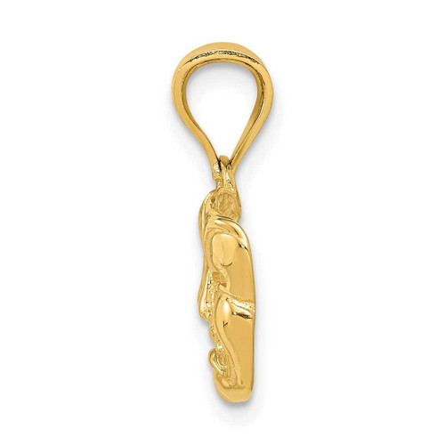 Image of 14K Yellow Gold Polished Open-Backed Comedy/Tragedy Pendant