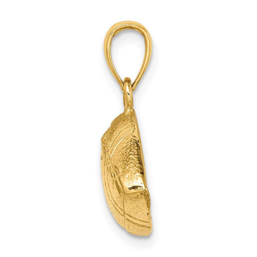 Image of 14K Yellow Gold Polished Open-Backed Football Pendant C2669