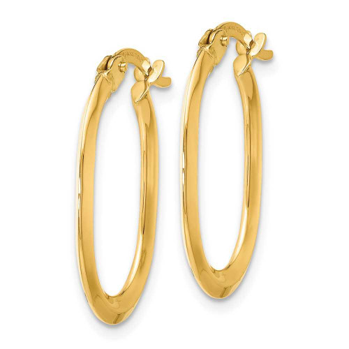 Image of 22mm 14K Yellow Gold Polished Oval Hinged Hoop Earrings