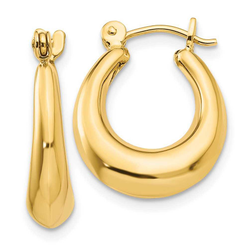 Image of 9mm 14K Yellow Gold Polished Oval Hollow Hoop Earrings