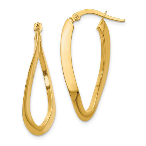 Image of 33mm 14K Yellow Gold Polished Oval Hoop Earrings 76V