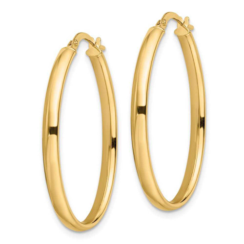 Image of 34mm 14K Yellow Gold Polished Oval Hoop Earrings LE1059