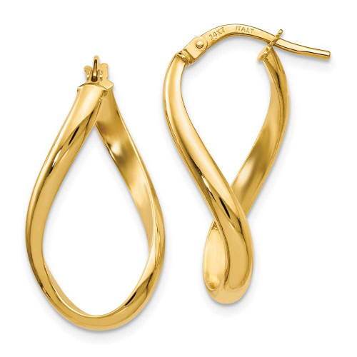 Image of 24mm 14K Yellow Gold Polished Oval Twisted Hoop Earrings