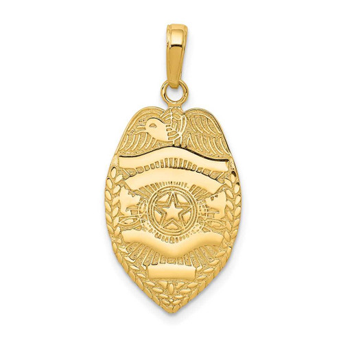Image of 14K Yellow Gold Polished Police Badge Pendant