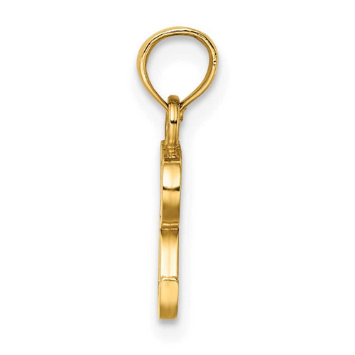 Image of 14K Yellow Gold Polished R Block Initial Pendant
