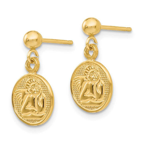 Image of 16mm 14K Yellow Gold Polished Raphael Angel Earrings