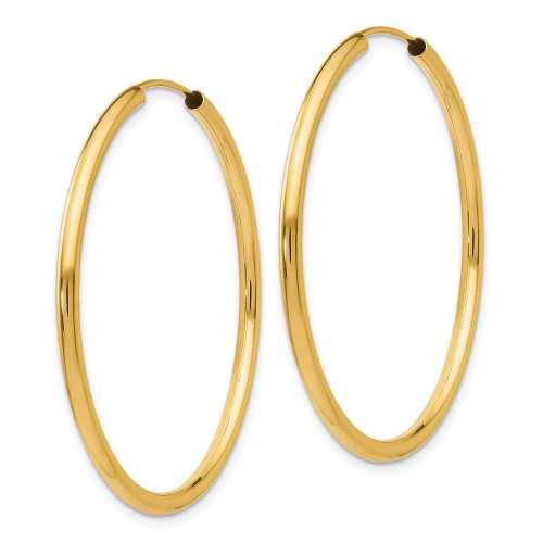 Image of 38mm 14K Yellow Gold Polished Round Endless 2mm Hoop Earrings H983
