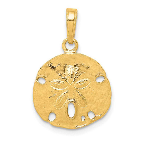 Image of 14K Yellow Gold Polished Sand Dollar Pendant C2542