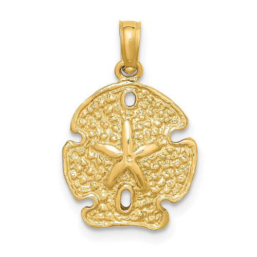 Image of 14K Yellow Gold Polished Sand Dollar Pendant K7666