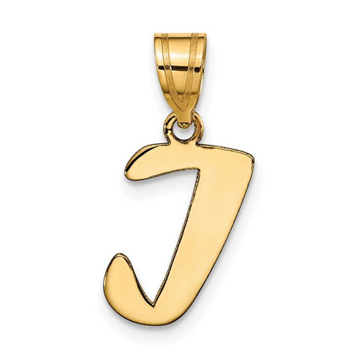 Image of 14K Yellow Gold Polished Script Letter I Initial Pendant