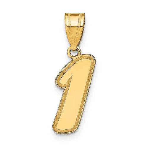 Image of 14K Yellow Gold Polished Script Number 1 Pendant