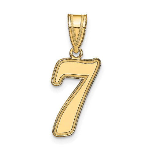 Image of 14K Yellow Gold Polished Script Number 7 Pendant