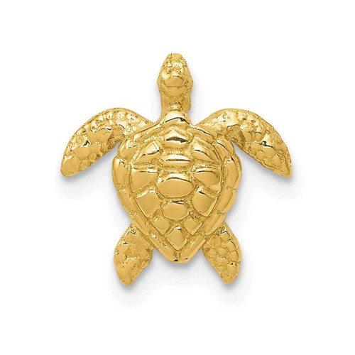 Image of 14K Yellow Gold Polished Small Sea Turtle Slide Pendant