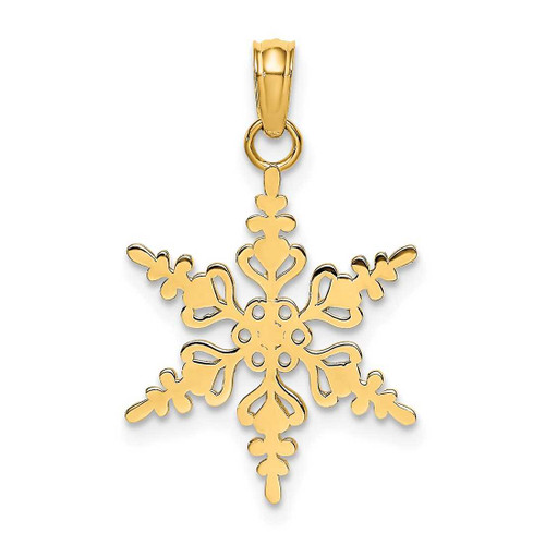 Image of 14K Yellow Gold Polished Snowflake Pendant