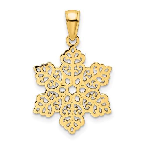 14K Yellow Gold Polished Snowflake Pendant K9866