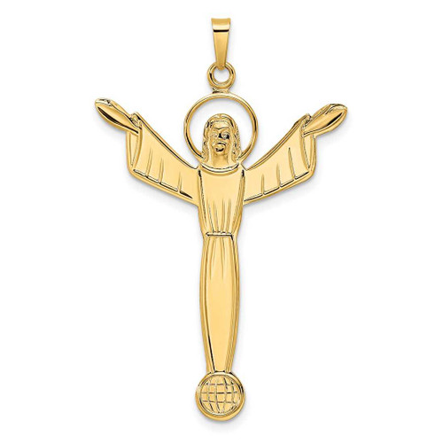 Image of 14K Yellow Gold Polished Solid Risen Christ Pendant XR1903