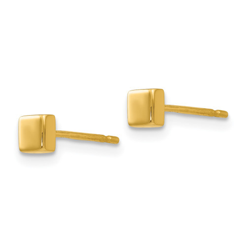 Image of 3.5mm 14K Yellow Gold Polished Square Stud Post Earrings YE306