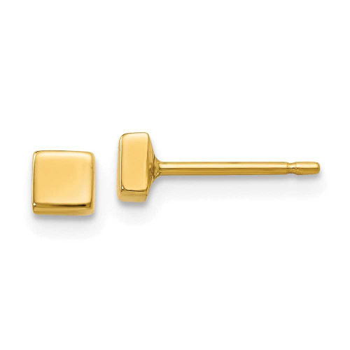 Image of 3.5mm 14K Yellow Gold Polished Square Stud Post Earrings YE306
