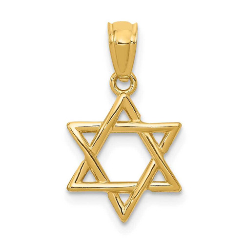 Image of 14K Yellow Gold Polished Star Of David Pendant D1695