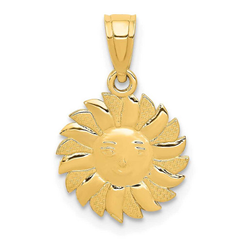 Image of 14K Yellow Gold Polished Sun w/ Face Pendant