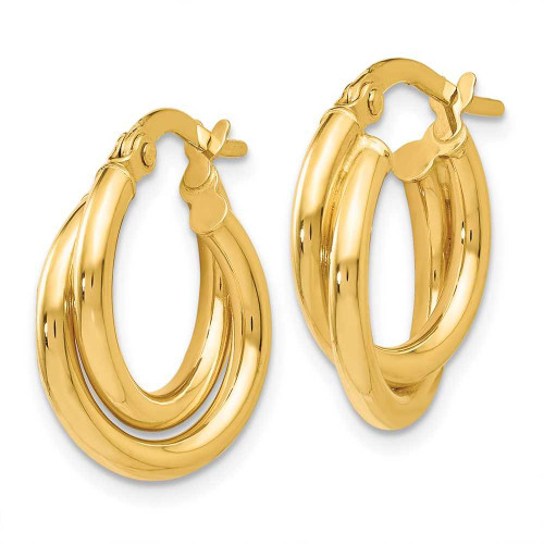 Image of 17mm 14K Yellow Gold Polished Twisted Double Hoop Earrings