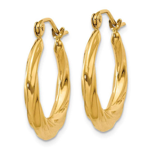 Image of 13mm 14K Yellow Gold Polished Twisted Hollow Hoop Earrings S1262
