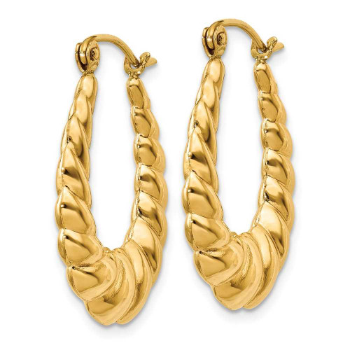 Image of 25mm 14K Yellow Gold Polished Twisted Hollow Hoop Earrings S837