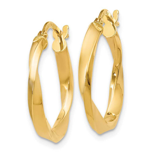 Image of 21mm 14K Yellow Gold Polished Twisted Hoop Earrings LE1041
