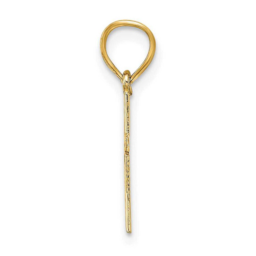 Image of 14K Yellow Gold Polished w/ Star Pattern Mini Cross Pendant