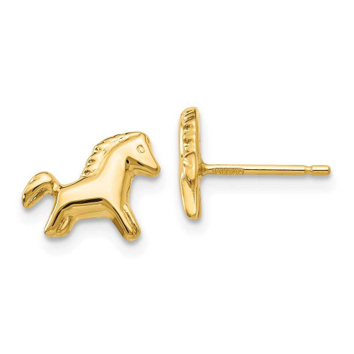 Image of 8mm 14K Yellow Gold Pony Stud Earrings
